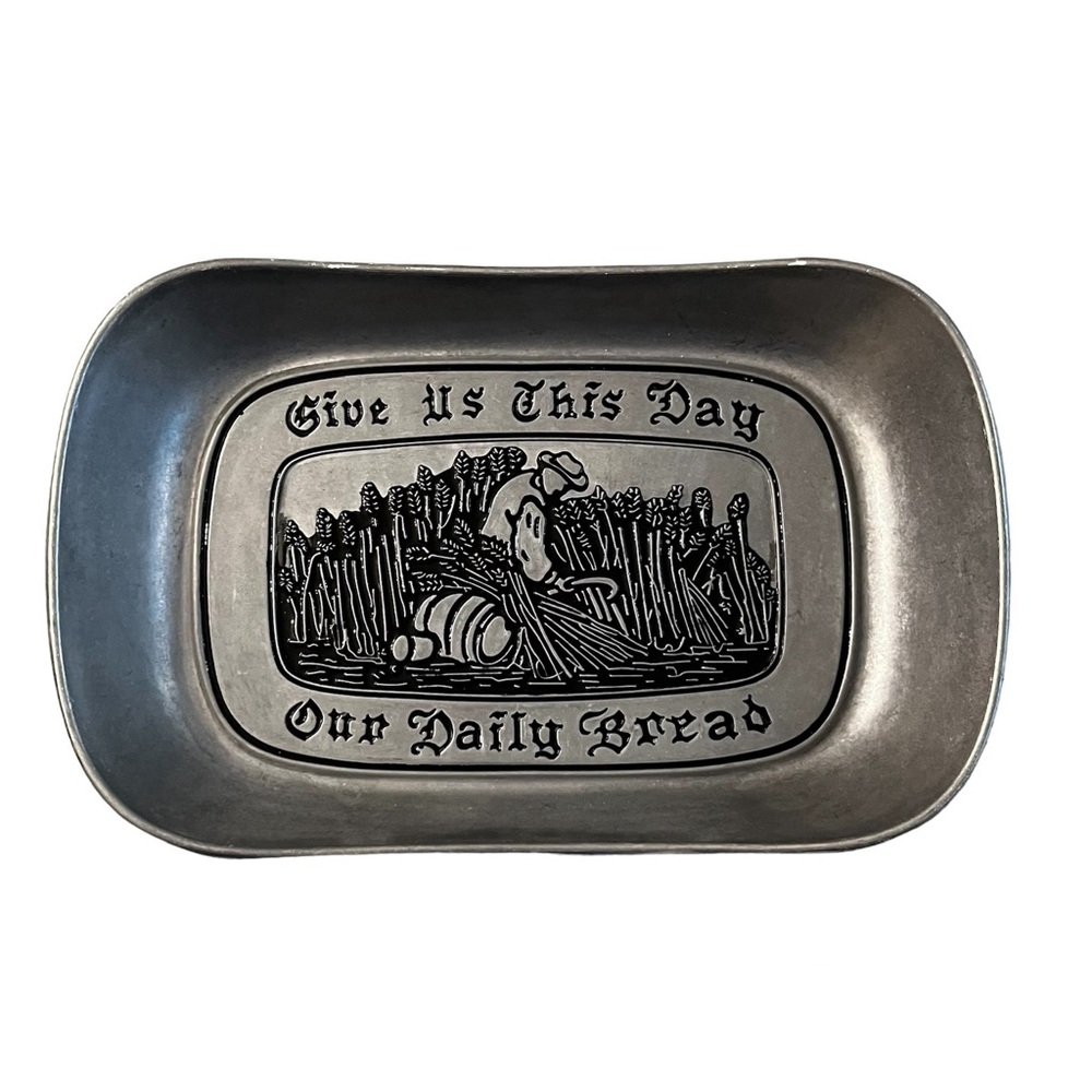 Wilton Vintage Give Us this Day pewter bread tray, excellent condition